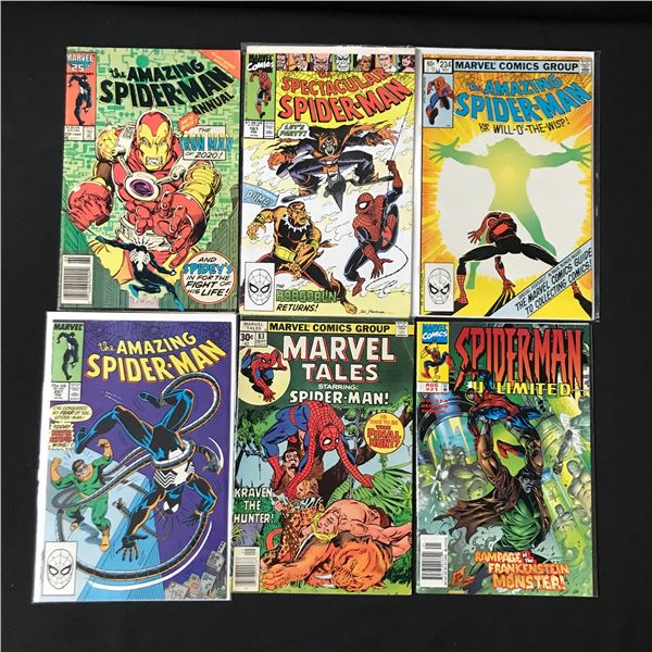 LOT OF 6 SPIDERMAN COMICS - MARVEL COMICS