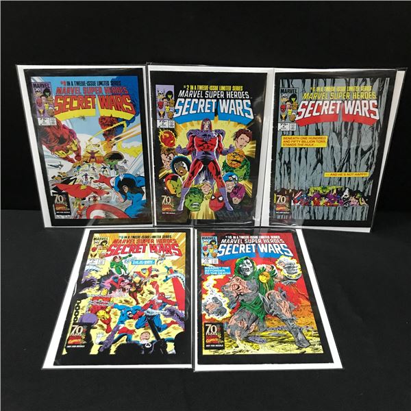 LOT OF 5 MARVEL SUPER HEROES SECRET WARS COMICS - MARVEL COMICS