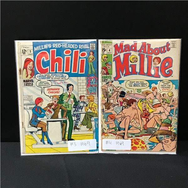 LOT OF 2 COMICS - MILLIE AND CHILLI COMICS (1969)