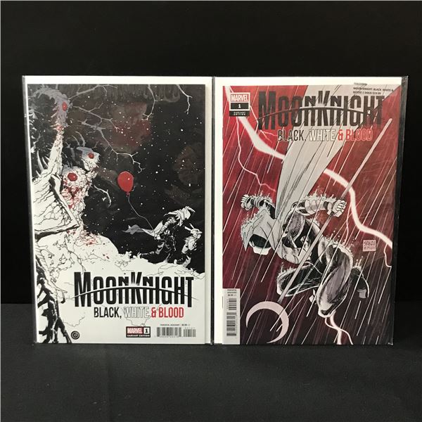 LOT OF 2 MOONKNIGHT BLACK, WHITE AND BLOOD - MARVEL #1