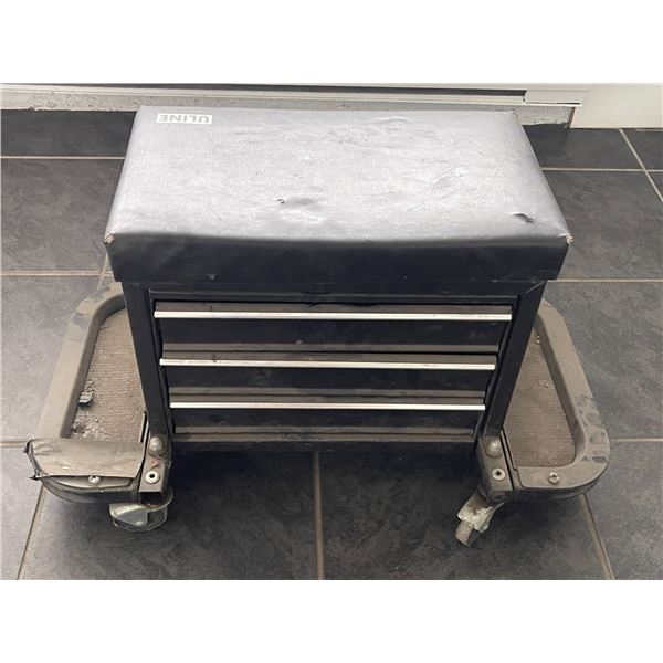 Uline rolling mechanics stool w/ drawers