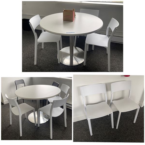 (x2) Tables & (x8) Chairs - 39 D x 29 H