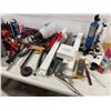 Image 4 : Workbench & contents including Milwaukee bits, air guns, wipers, hand tools, etc.