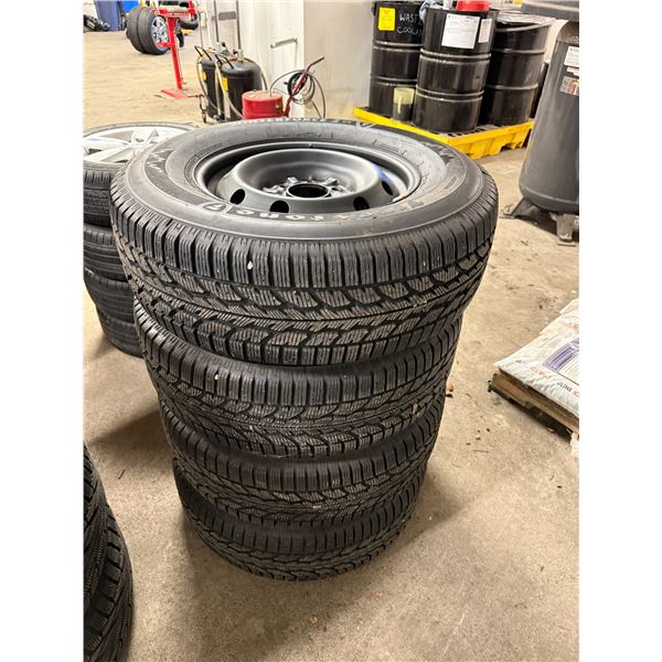 4X FIRESTONE WINTERFORCE 2UV 265/70R17 ON STEEL RIMS