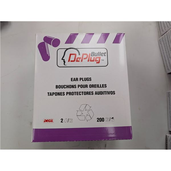 BTE DE 200 PAIRES DE BOUCHONS D'OREILES BULLET DEPLUG
