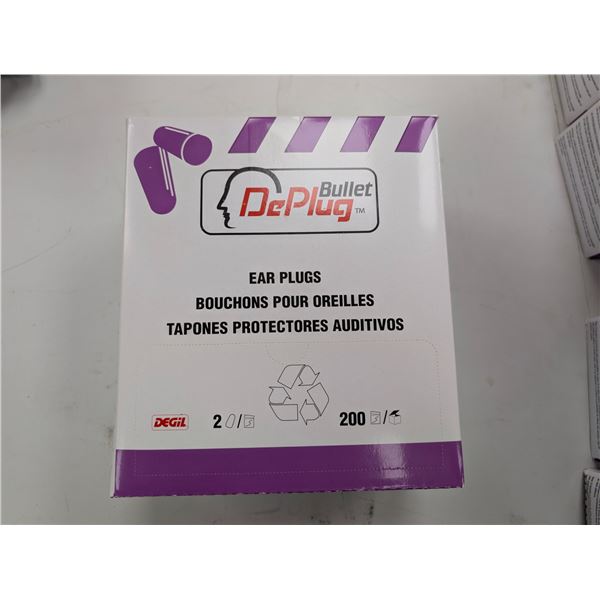 BTE DE 200 PAIRES DE BOUCHONS D'OREILES BULLET DEPLUG