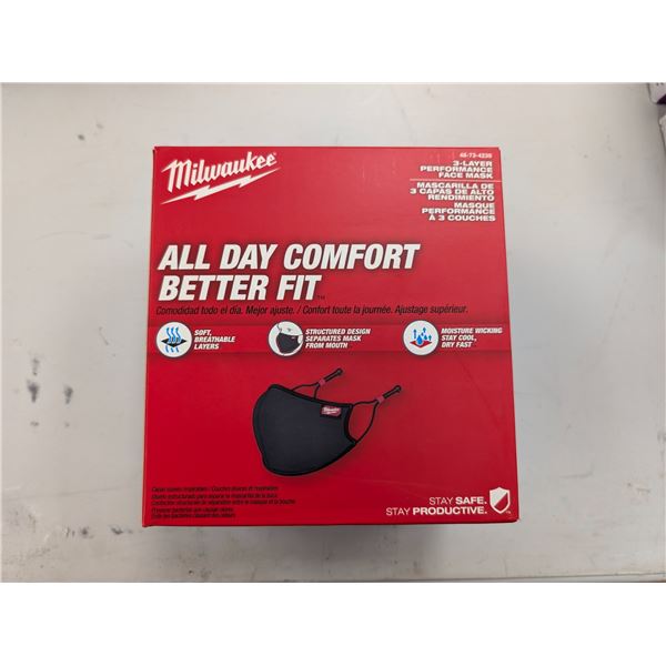 MILWAUKEEBTE DE 10 MASQUES RÉUTILISABLE, 3 COUCHES #48-73-4239 gr; LRG/XL val:$110