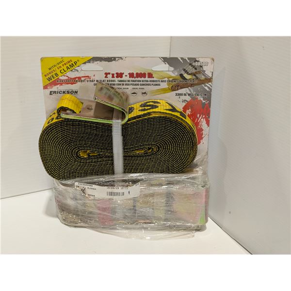 SANGLE DE FIXATION A/CROCHET PLAT 2"x30', 10000LBS ERICSON #08500