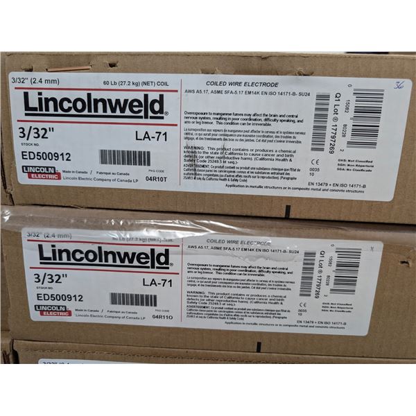 FILS À SOUDER LINCOLNWELD LA-71 3/32" 60LBS LINCOLN ELECTRIC #ED500912 val:$300