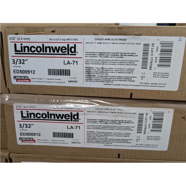 FILS À SOUDER LINCOLNWELD LA-71 3/32" 60LBS LINCOLN ELECTRIC #ED500912 val:$300