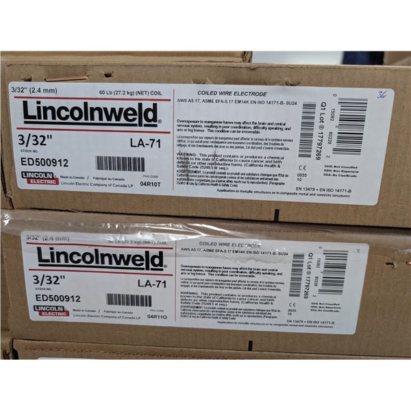 FILS À SOUDER LINCOLNWELD LA-71 3/32" 60LBS LINCOLN ELECTRIC #ED500912 val:$300