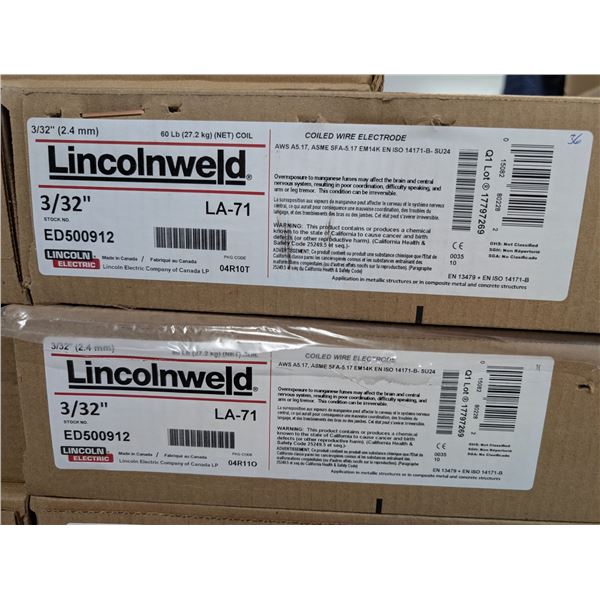 FILS À SOUDER LINCOLNWELD LA-71 3/32" 60LBS LINCOLN ELECTRIC #ED500912 val:$300