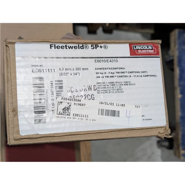 ÉLECTRODES FLEETWELD 5P+ 5/32"x14"  44LBS LINCOLN ELECTRONIC #E6010/E4310