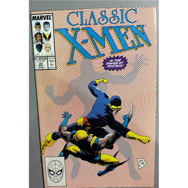 Classic X-Men #33 (Marvel, 1989) Cyclops vs Wolverine, Art Adams Cover