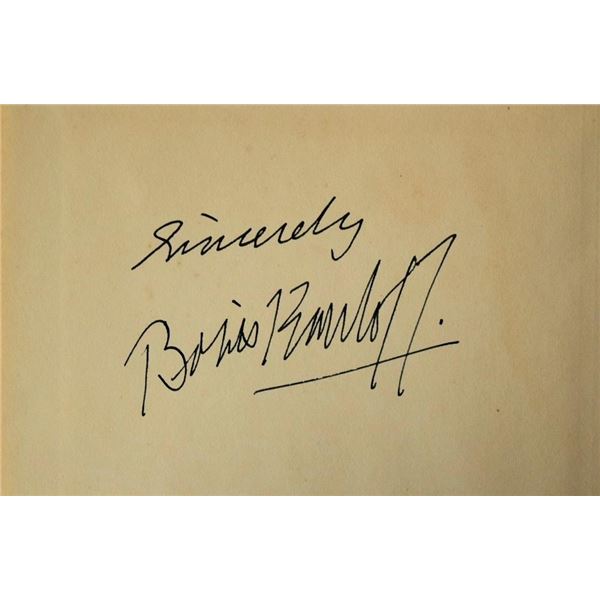 Boris Karloff signature slip