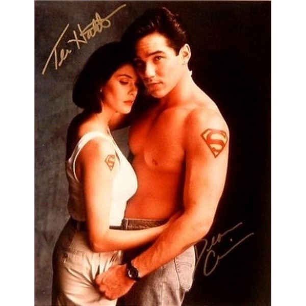 Lois and Clark The New Adventures Of Superman Terri Hatcher and Dean Cain signed portrait photo