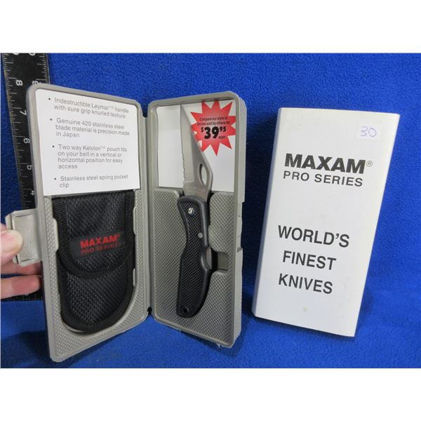 NEW - Maxam Pro Series Folding Blade Lock Knife w/ Sheath
