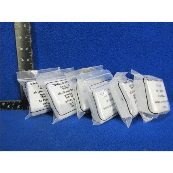 NEW - Cotton Swabs - 2.5" x 2.5" - 6 Packs of 50