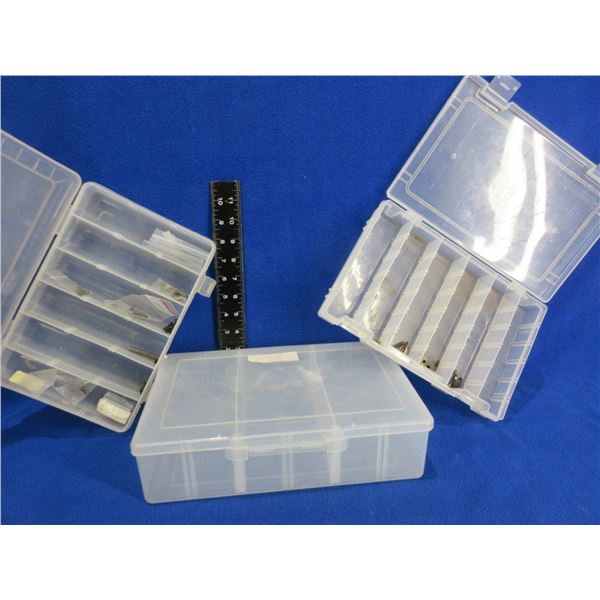 3 Compartment Parts Bins with Some Parts
