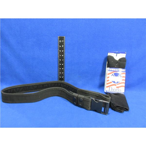 Thorlos Combat Boot Socks Size 13 & Duty Belt (53" Total Length)