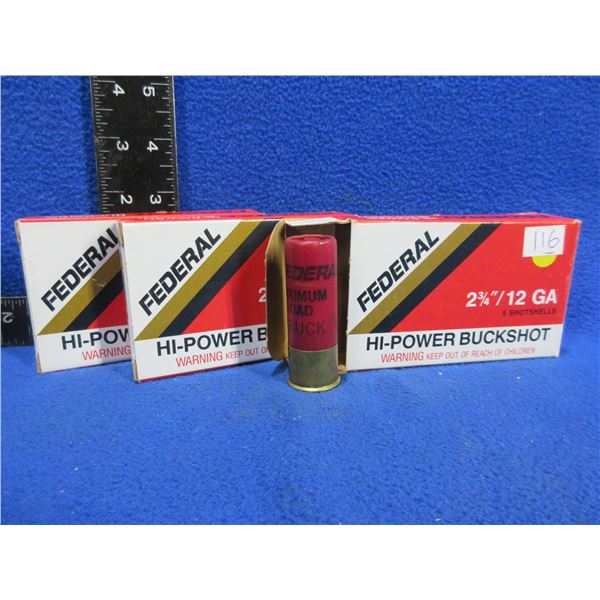 12 Ga. 2 3/4" 0 Buck Federal Shotshells (Pick Up or Ship by UPS Only)