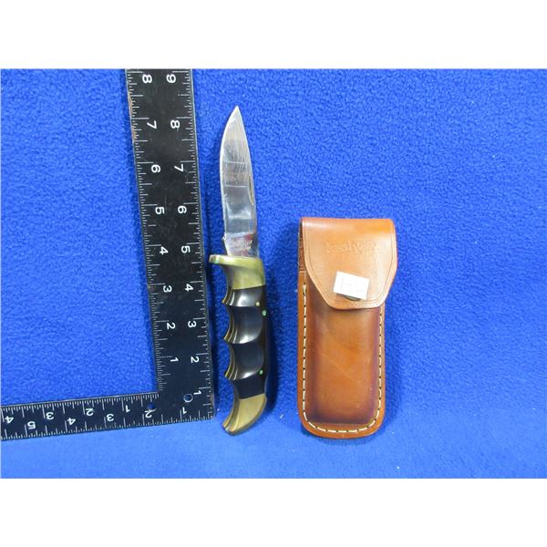 Kershaw 1050 Folding Field Lock Blade Knife with Leather Sheath