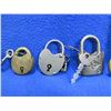 Image 3 : 6 Vintage Padlocks with 1 Key Each & Brass Skeleton Key Bottle Opener