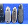 Image 1 : 3 Butt Plates - Plastic 3 5/8 C/C, Metal 2 3/8" C/C, Metal 3 1/8" C/C