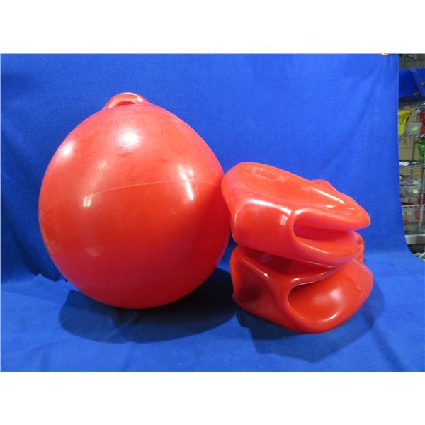 3 Red Boat Anchor Buoys/ Dock Bumpers