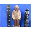 Image 2 : 2 Totem Poles & Carved Wooden Man - 1 totem pole has a base repair