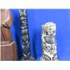 Image 3 : 2 Totem Poles & Carved Wooden Man - 1 totem pole has a base repair