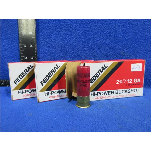 12 Ga. 2 3/4" 0 Buck Federal Shotshells (Pick Up or Ship by UPS Only)