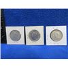 Image 5 : 3 Canada 50 Cent Coins - 1943, 1944, 1945 - .800 Silver