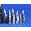 Image 1 : 6 Assorted Folding Lock Blade Knives - 4 are Clip-On