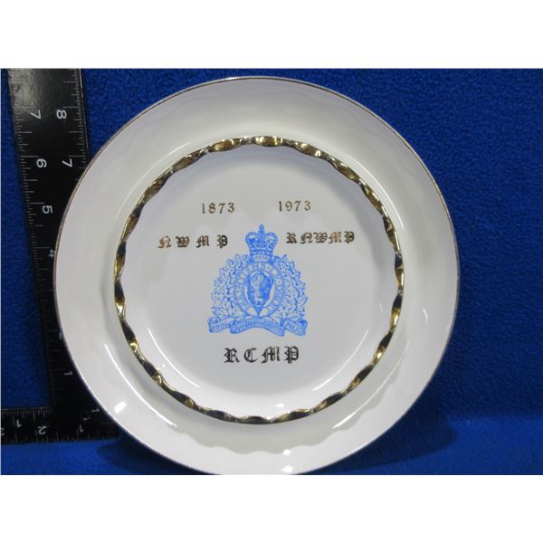 Vintage 1873-1973 RCMP Plate/Ashtray - Hycroft China 22 K Gold