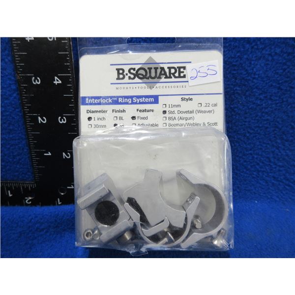 B-Square 1" High Stainless Standard Dovetail Rings #10043