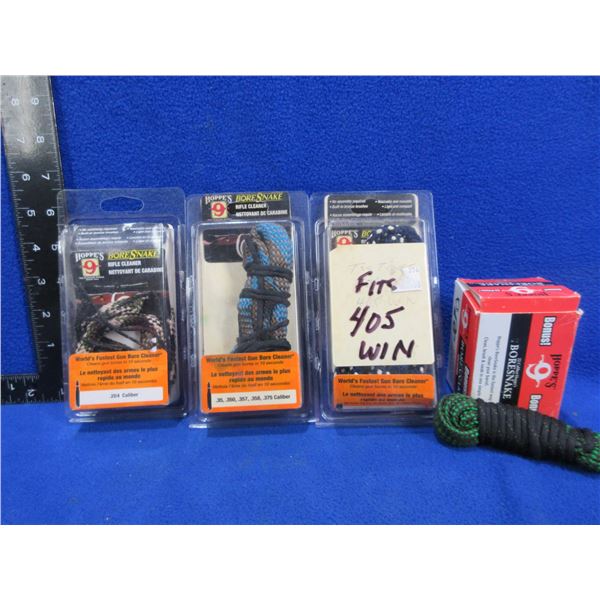 4 Hoppe's 9 Bore Snakes - 22 Cal., 204 Cal., 35-375 Cal., 410 Ga.