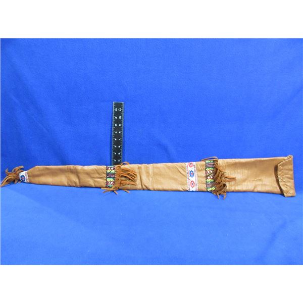 Small Native American Made Rifle Case with Beadwork & Fringes - 38"