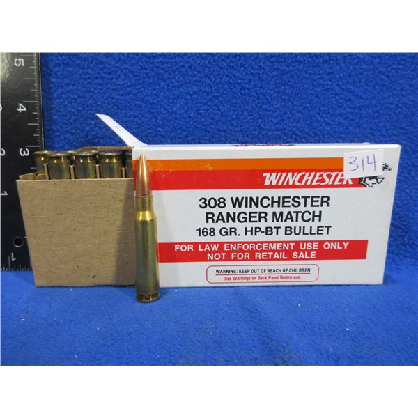 308 Win. 168gr HP BT Ranger Match (Pick Up or Ship by UPS Only)