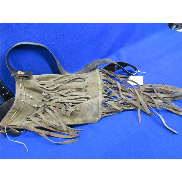 Leather Black Powder Possibles Bag with Fringes