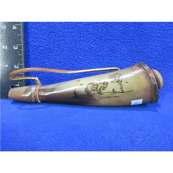 Vintage Powder Horn - Tip Plug Missing