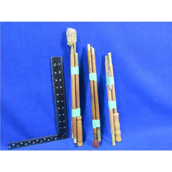3 Vintage Wood Shotgun Cleaning Rods