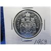 Image 2 : 3 Canadian 50 Cent Coins - 1963, 1964, 1965 - .800 Silver