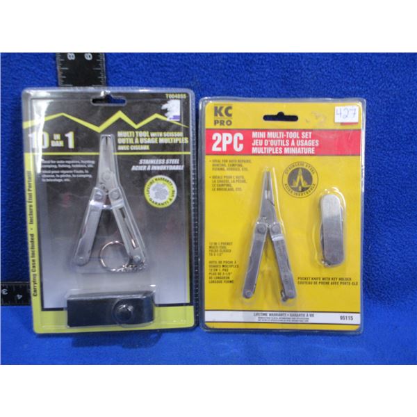 10 in 1 Multi-Tool with Scissor & KC Pro 2 Piece Mini Multi-Tool Set