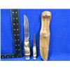 Image 1 : Baron Fixed Blade Knife & Mini Knife with Leather Sheath