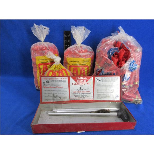 12 Ga. 1x Fired Hulls (Approx. 150), 12Ga. Wads (Approx. 700) & Shotgun Cleaning Rod