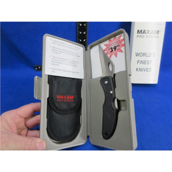NEW - Maxam Pro Series Folding Blade Lock Knife w/ Sheath