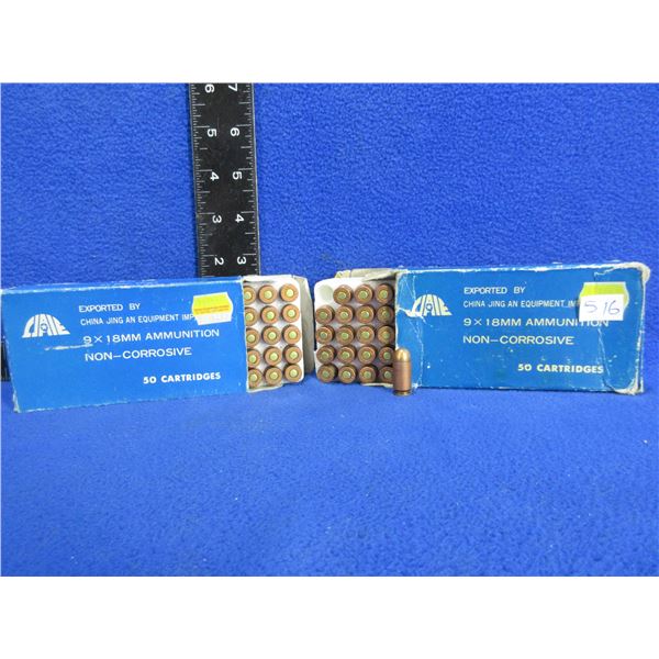 9X18MM Makarov 95gr FMG China Jing (Pick Up or Ship by UPS Only)