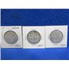 Image 1 : 3 Canadian 50 Cent Coins "George VI" - 1950, 1951, 1952 - .800 Silver