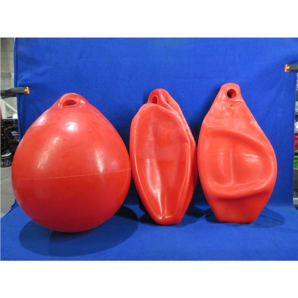 3 Red Boat Anchor Buoys/ Dock Bumpers